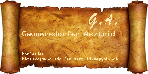 Gaunersdorfer Asztrid névjegykártya
